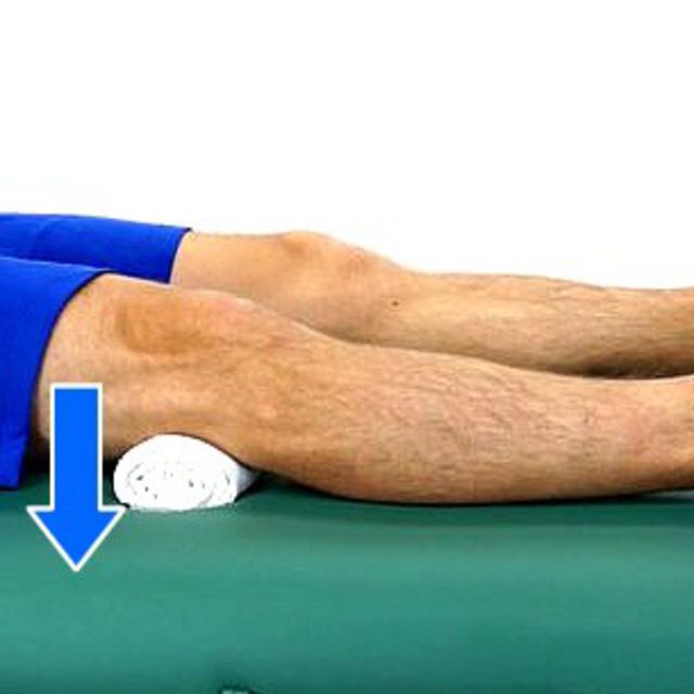 Quad Set - towel under knee by Valerie M. - Exercise How-to - Skimble